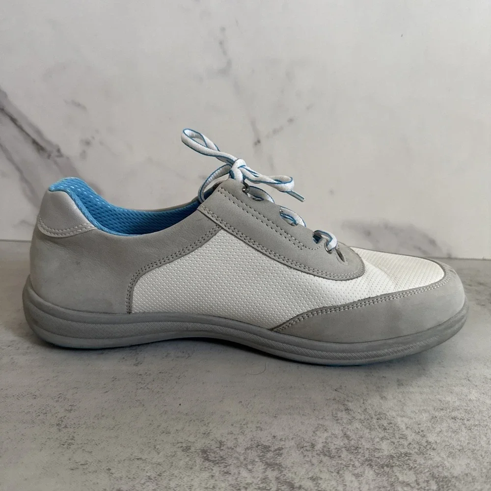 SAS Walking Shoes Women 9.5 WW Extra Wide White Gray Comfort Sneakers